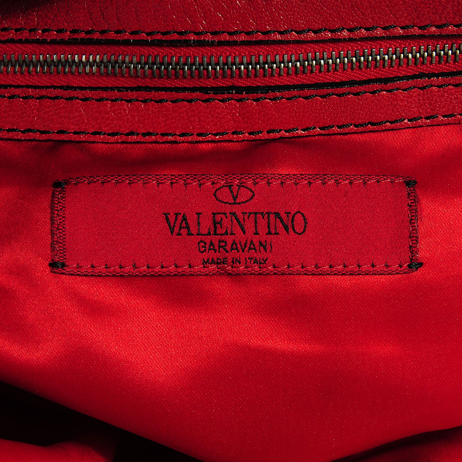 Valentino Garavani Nappa Studded 360 Bow Hobo Red 6 of 8