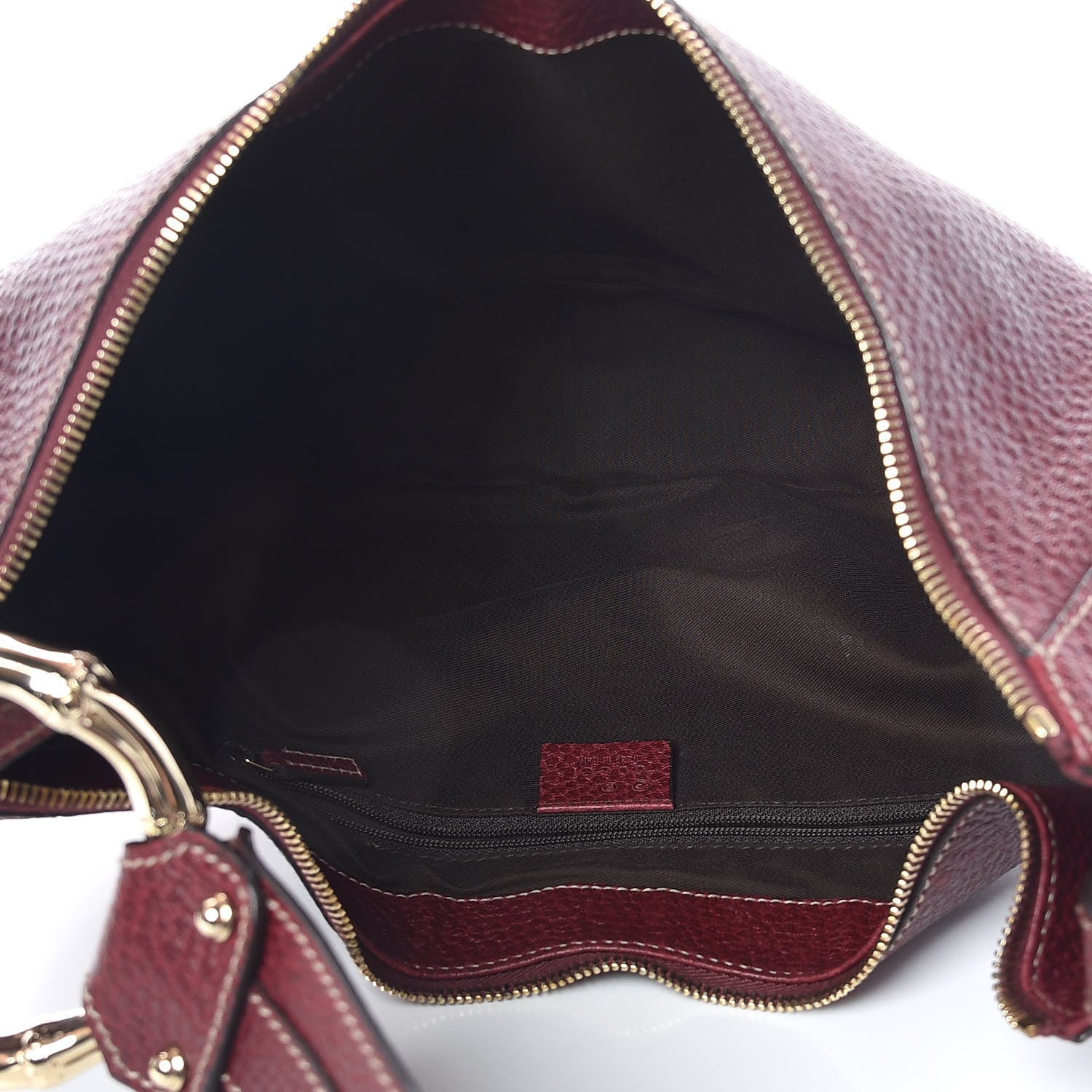 Gucci Calfskin Bamboo Ring Hobo Aubergine 7 of 16