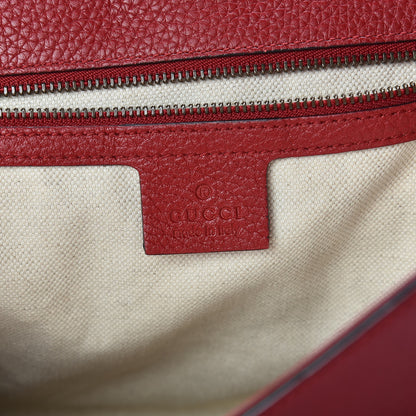Gucci Calfskin Small GG Marmont Top Handle Bag Vulcanic Red 6 of 18