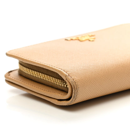 Prada Saffiano Metal Compact Wallet Noisette 10 of 15