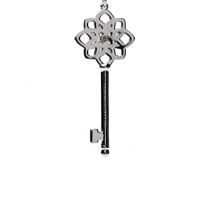 Tiffany Platinum Diamond Medium Woven Key Pendant Necklace 6 of 8