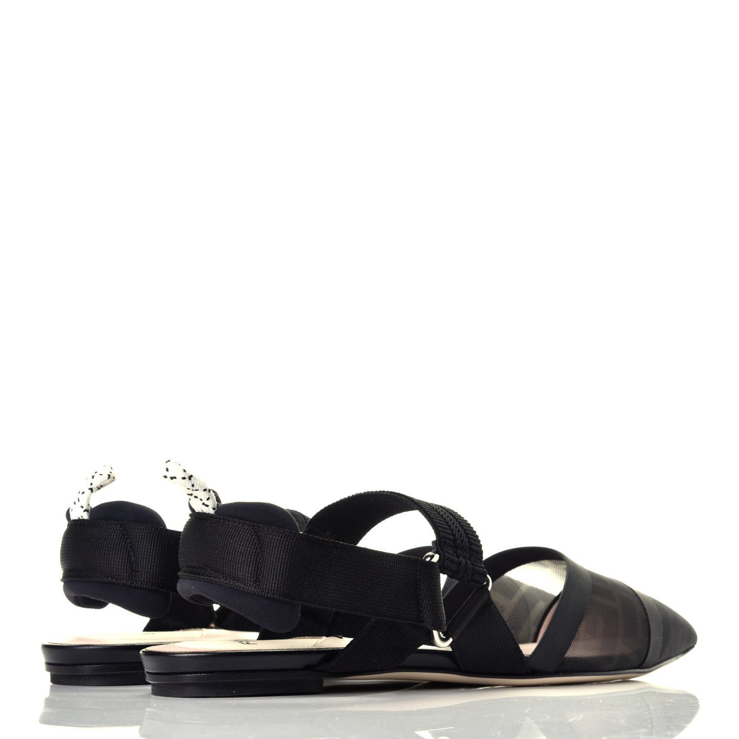 Technical Mesh FF Colibri Slingback Ballerina Flats 38.5 Black
