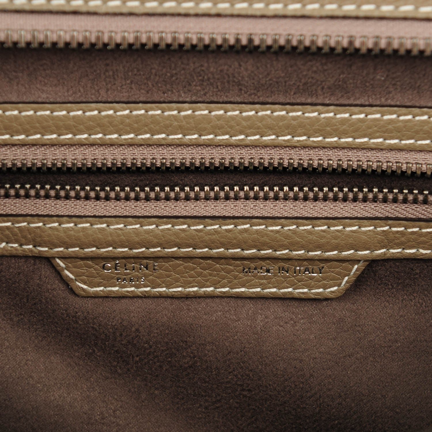 Celine Drummed Calfskin Mini Luggage Souris 8 of 9