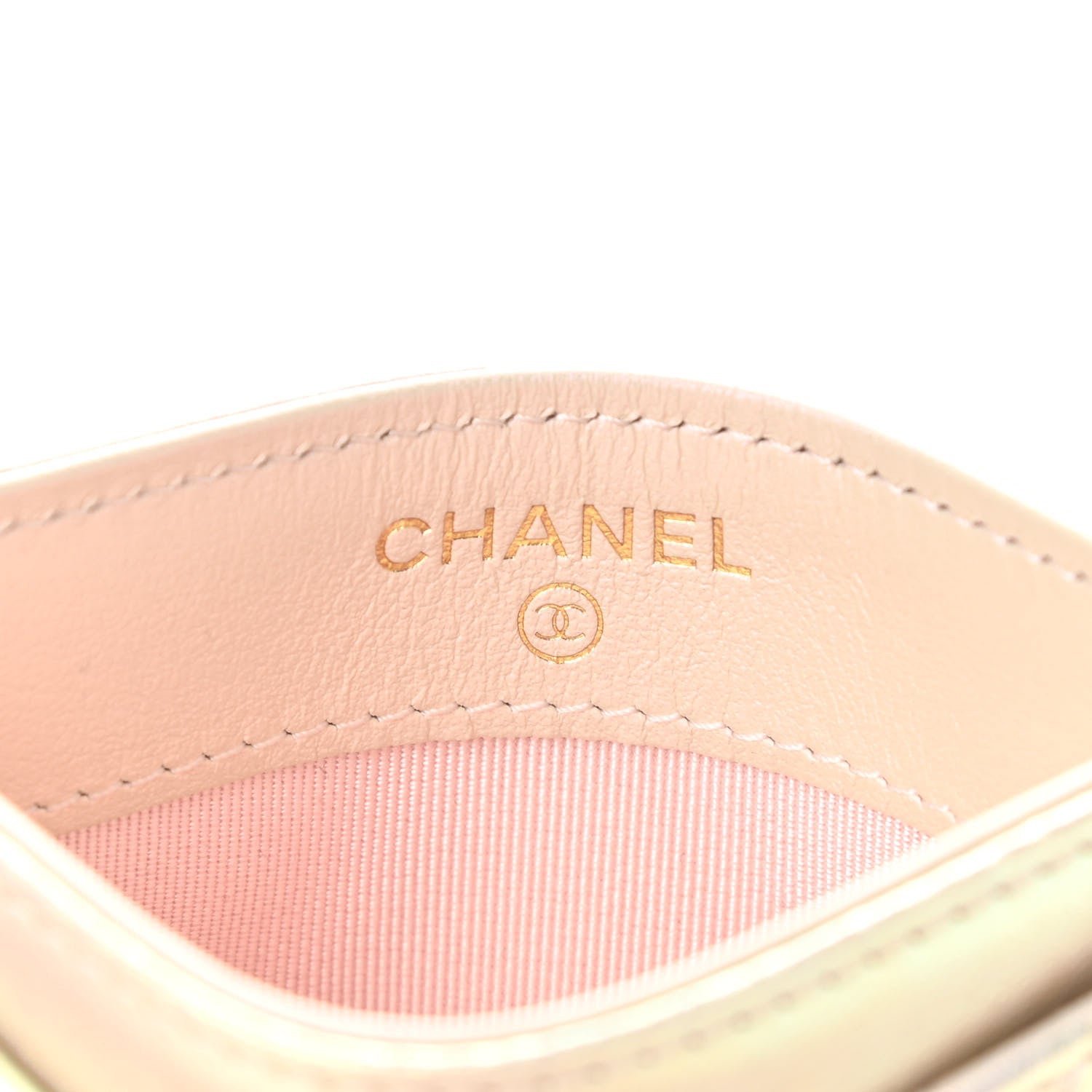 Chanel Iridescent Lambskin Quilted Card Holder Ivory 6 of 9