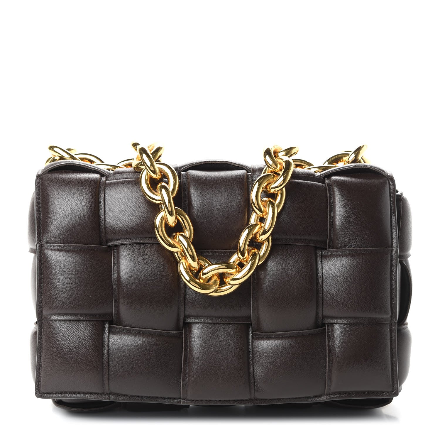 Bottega Veneta Lambskin Maxi Intreccio Padded Chain Cassette Crossbody Bag Black 1 of 10