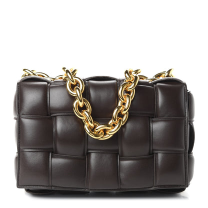 Bottega Veneta Lambskin Maxi Intreccio Padded Chain Cassette Crossbody Bag Black 1 of 10