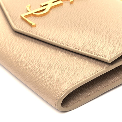 Saint Laurent Grain De Poudre Monogram Uptown Chain Wallet Nude Powder 8 of 8