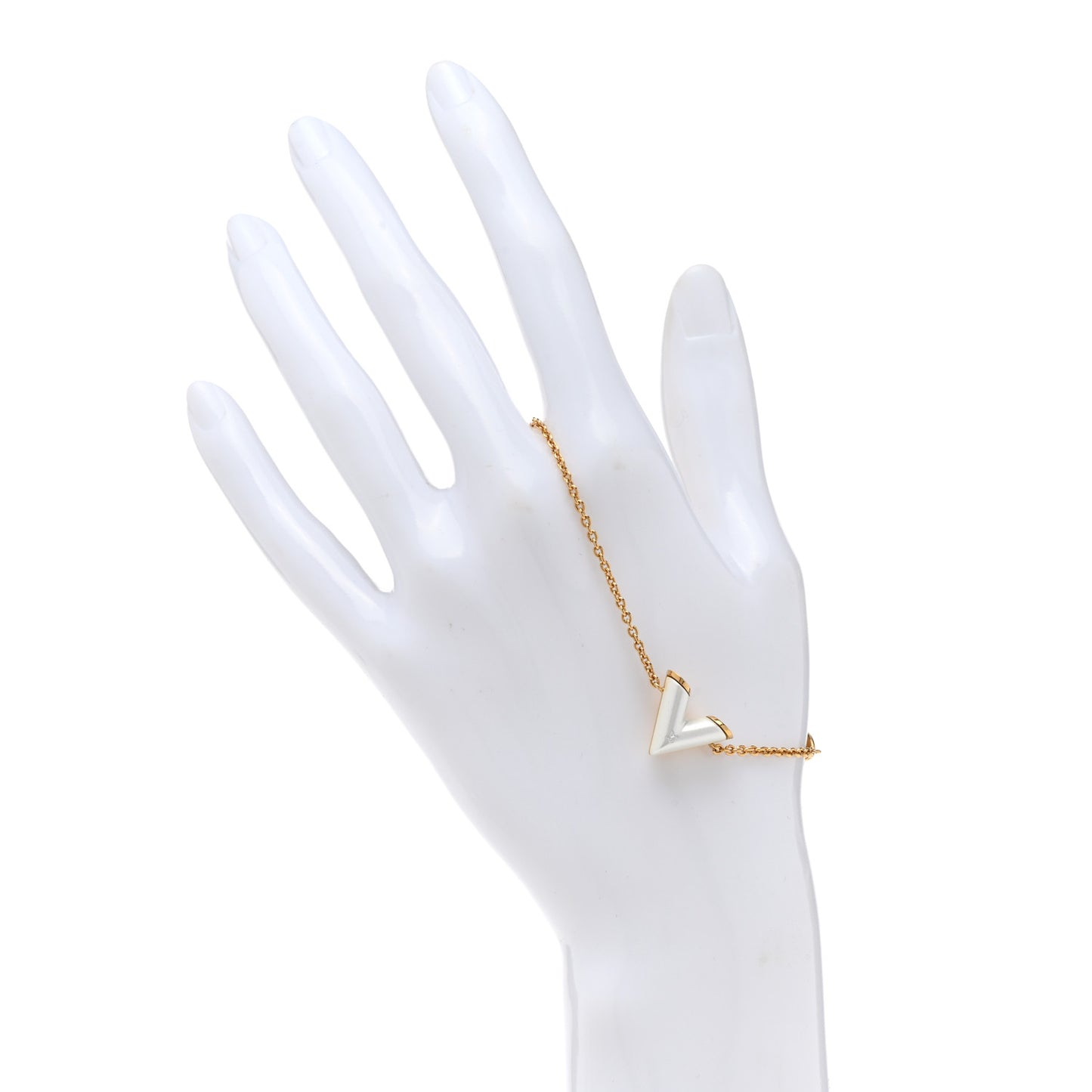 Essential V Bracelet Gold White