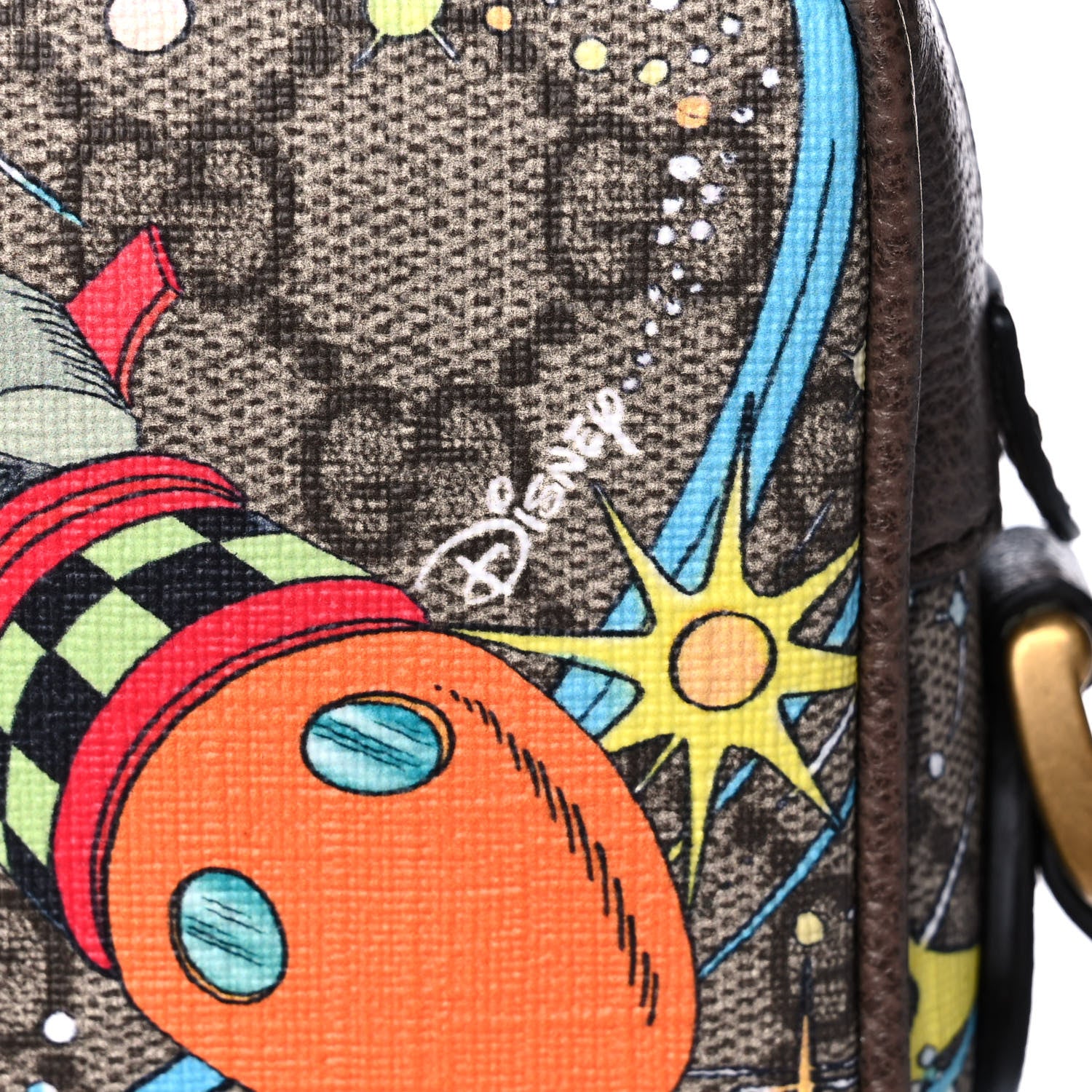 Gucci X DISNEY GG Supreme Monogram Donald Duck Interlocking G Shoulder Bag Beige Multicolor New Acero 10 of 14