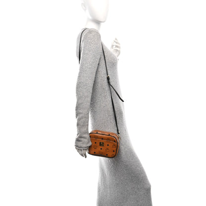 MCM Visetos Mini Camera Crossbody Bag Cognac 2 of 12