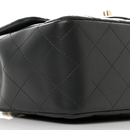 Chanel Lambskin Quilted Mini Square Flap Dark Grey 9 of 10