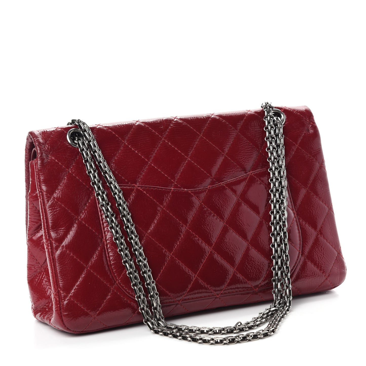 Distressed Patent Quilted 2.55 Reissue 227 Flap Red