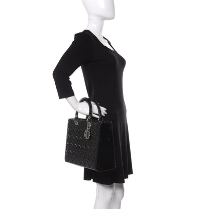 Christian Dior Patent Cannage Large Lady Dior Black 2 of 10