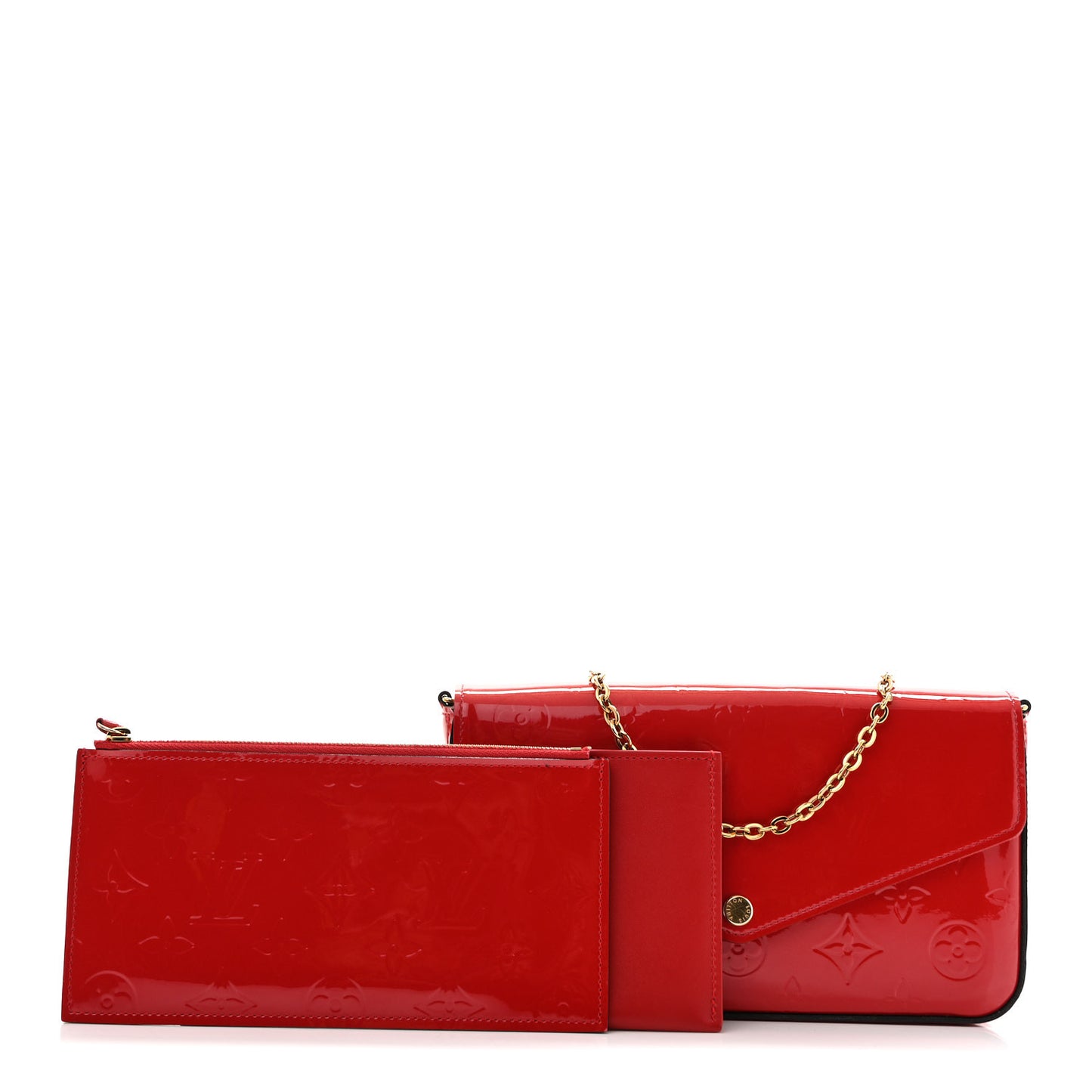 Vernis Felicie Pochette Chain Wallet Cherry