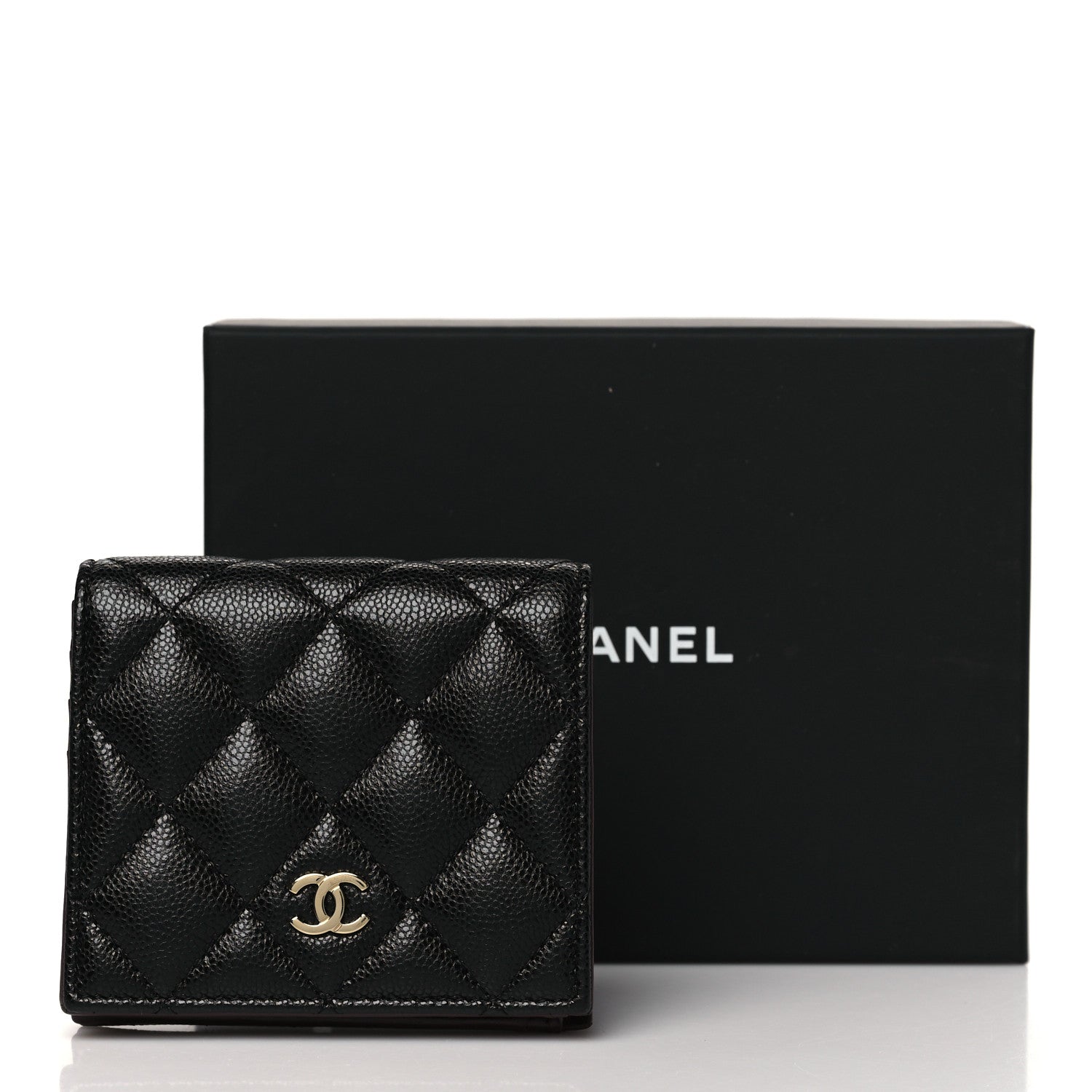 Chanel Caviar Quilted Compact Bifold Wallet Black 10 of 10