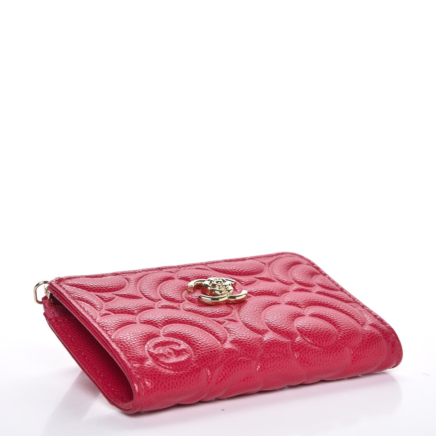 Chanel Caviar Camellia Embossed Key Holder Case Fuchsia 4 of 7