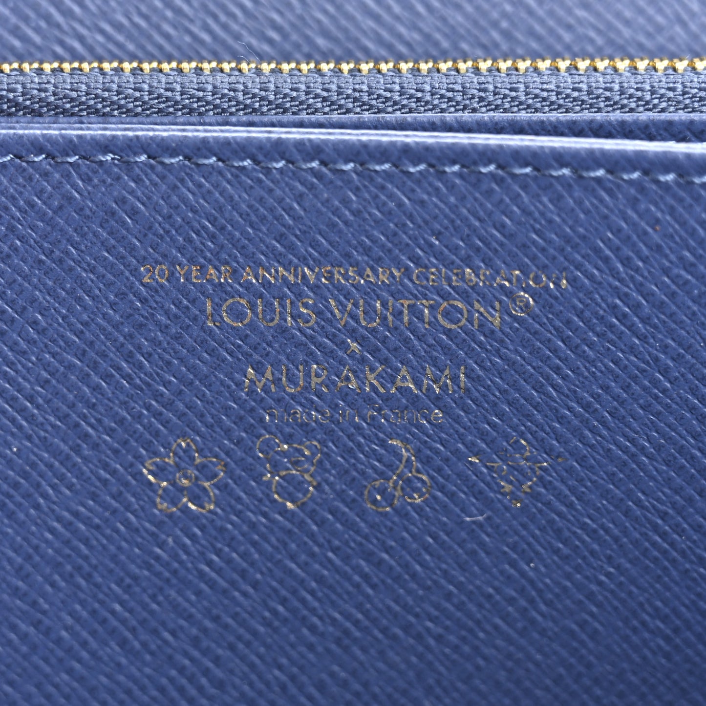 LV X TM Monogram Denim Cerises Zippy Wallet Blue