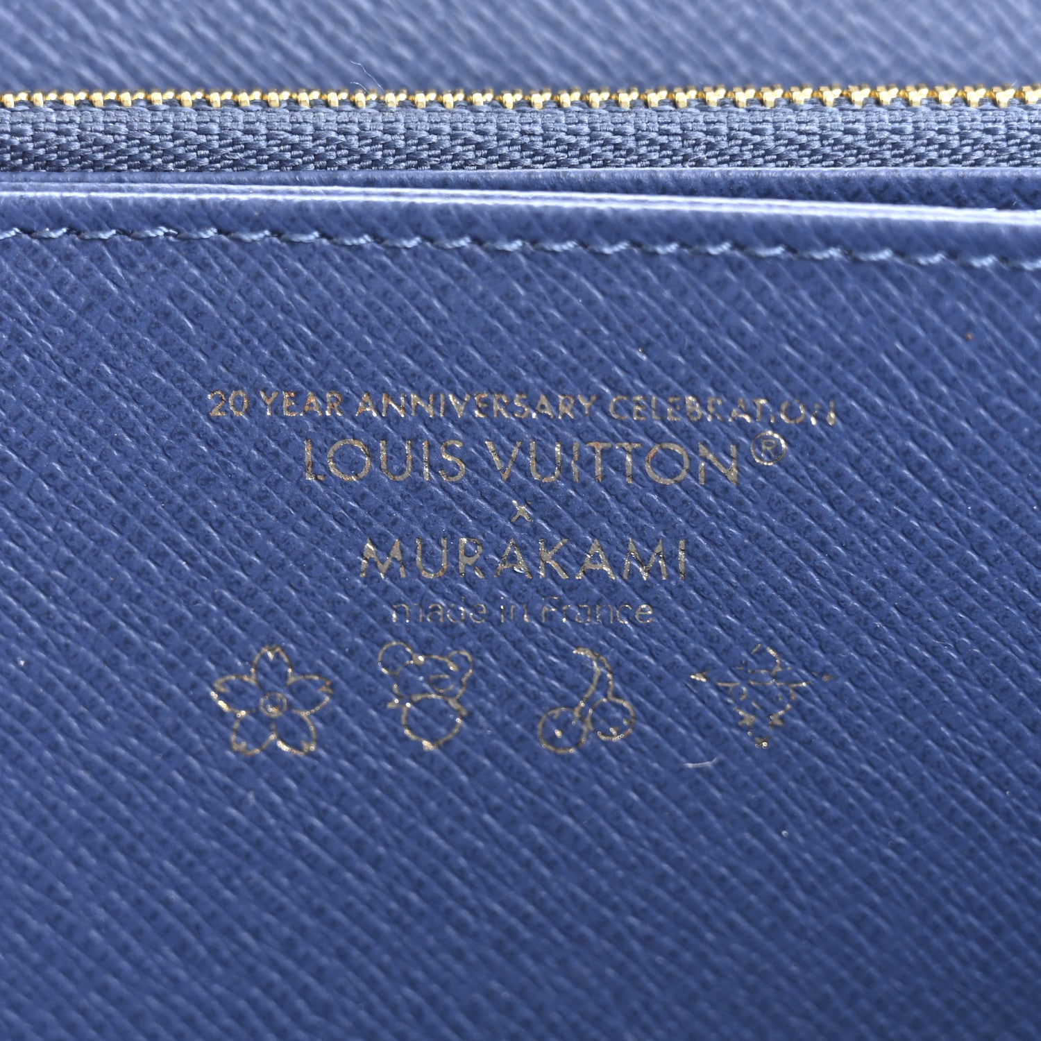 Louis Vuitton LV X TM Monogram Denim Cerises Zippy Wallet Blue 6 of 7