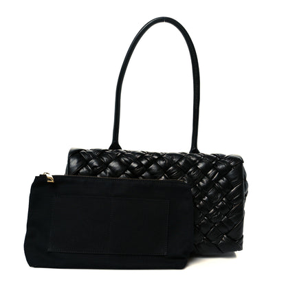 Bottega Veneta Calfskin Intreccio Rumple Desiree Shoulder Bag Black 3 of 12