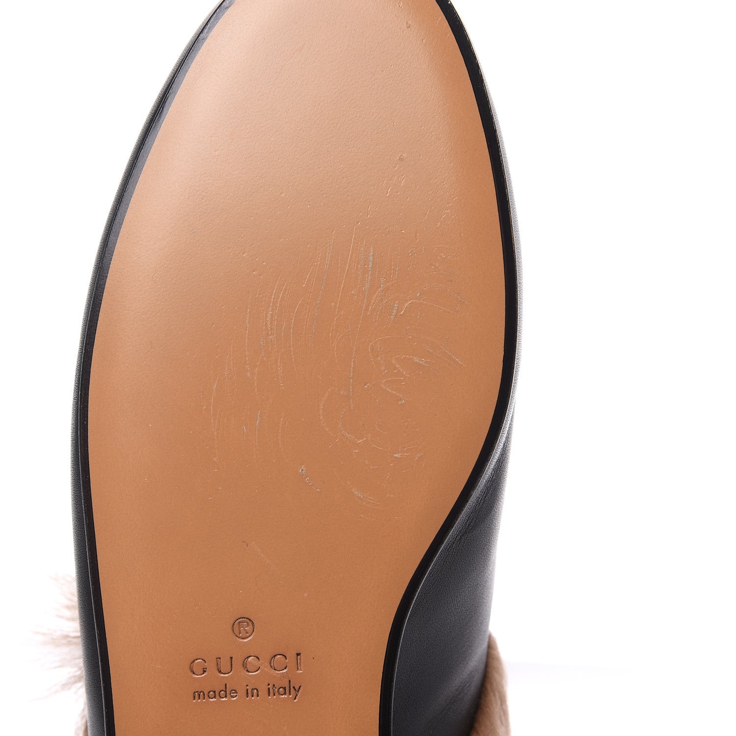 Gucci Calfskin Fur Tiger Embroidered Womens Princetown Slippers 34.5 Black 8 of 9