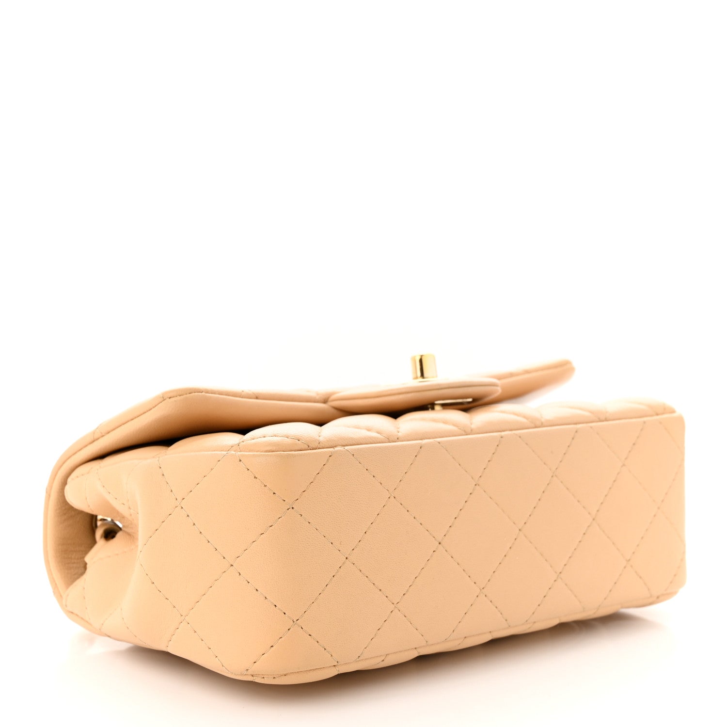 Chanel Lambskin Quilted Mini Rectangular Flap Beige 4 of 12