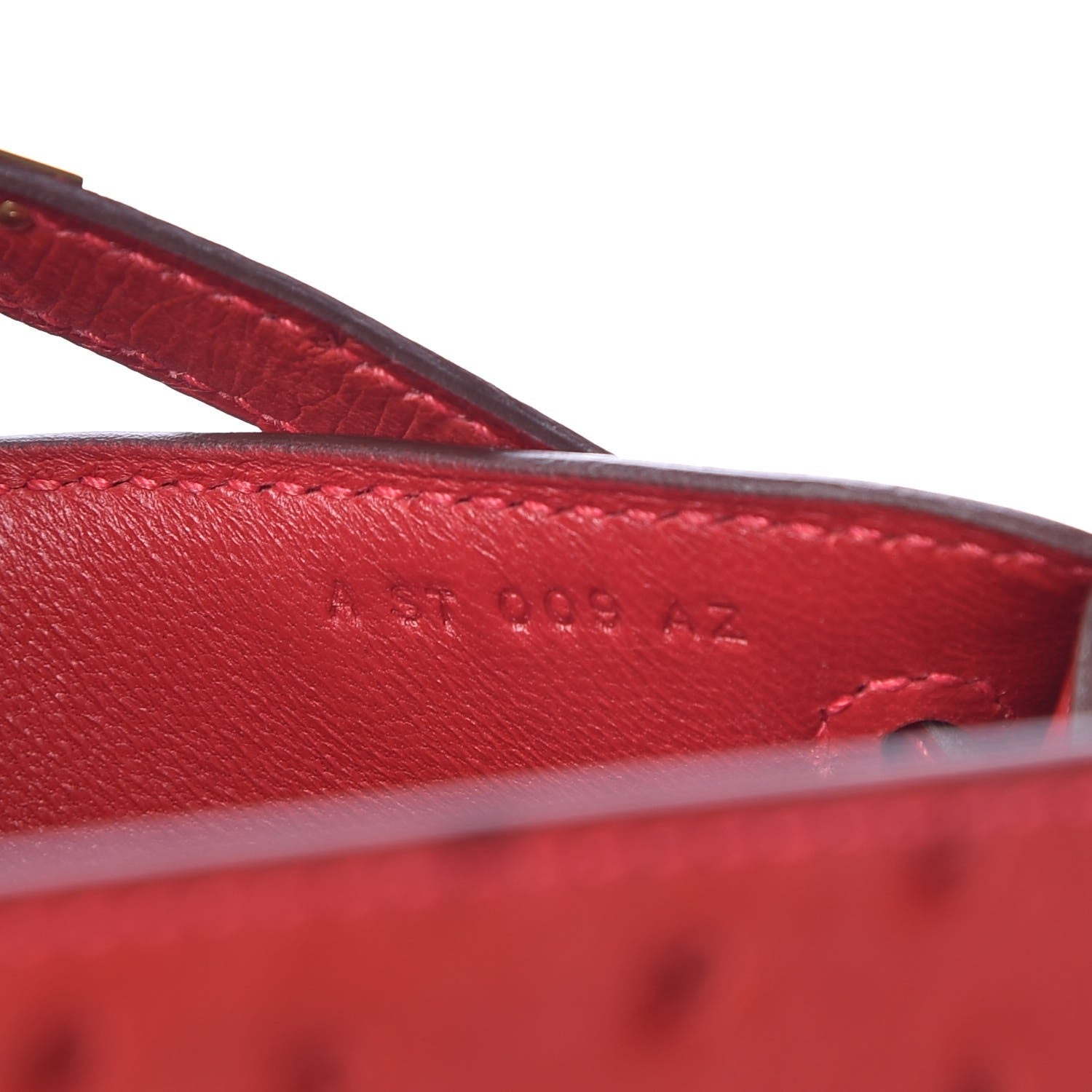 Hermes Ostrich Kelly Pochette Rouge Vif 7 of 8