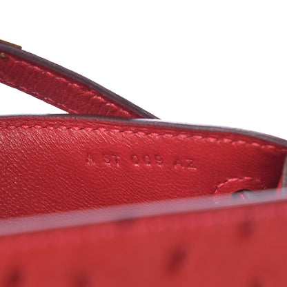 Hermes Ostrich Kelly Pochette Rouge Vif 7 of 8