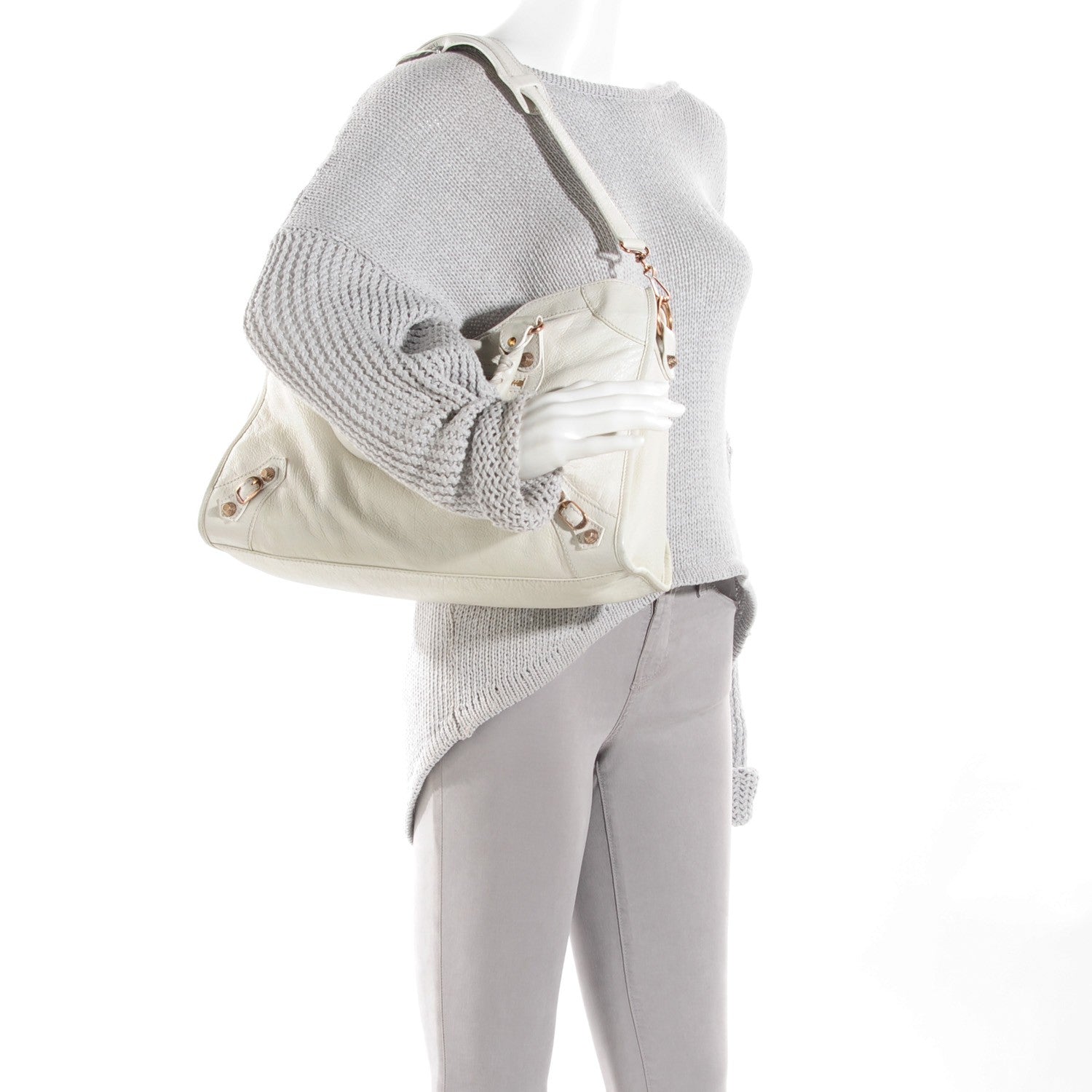Balenciaga Agneau Giant 12 Rose Gold Hardware City White Light 2 of 14