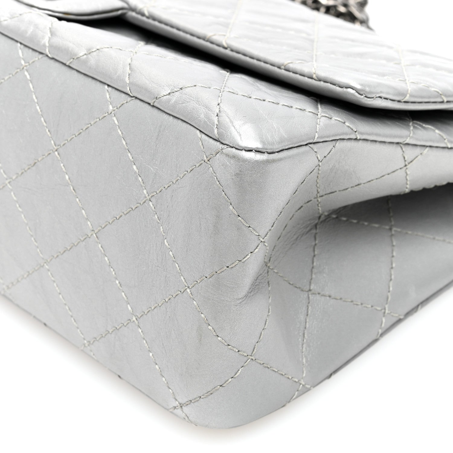 Chanel Metallic Aged Calfskin Quilted 2.55 Reissue 226 Flap Silver 10 of 10