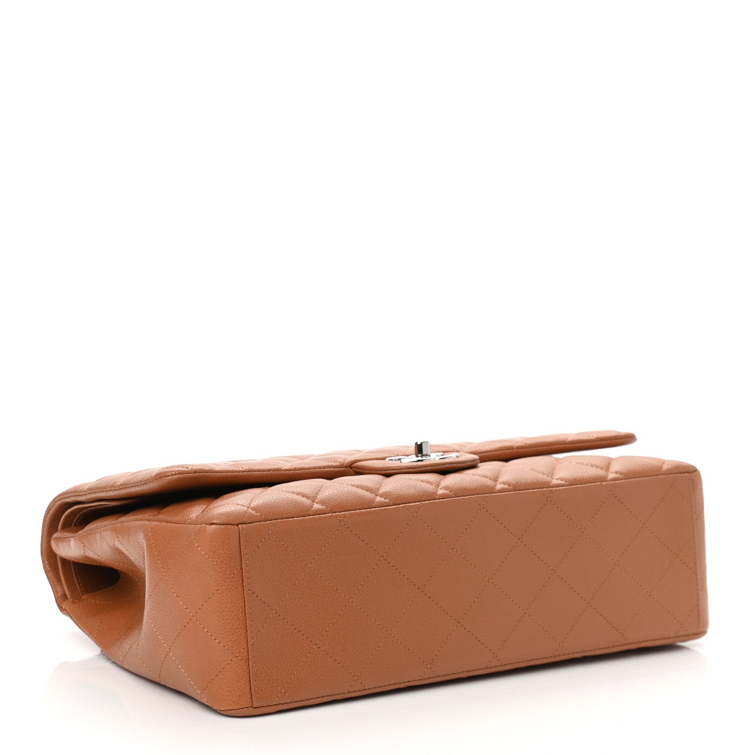 Chanel Caviar Quilted Maxi Double Flap Light Brown 3 of 9