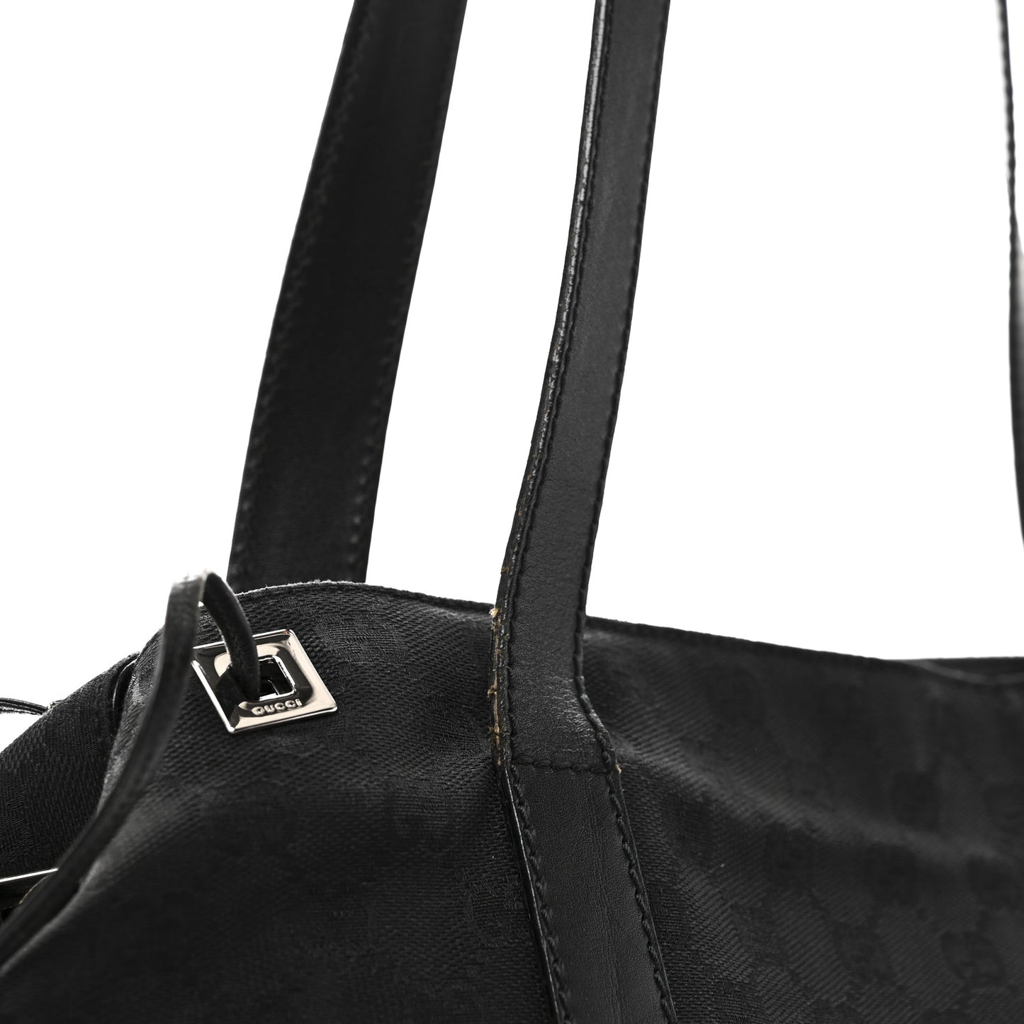 Monogram Drawstring Tote Black