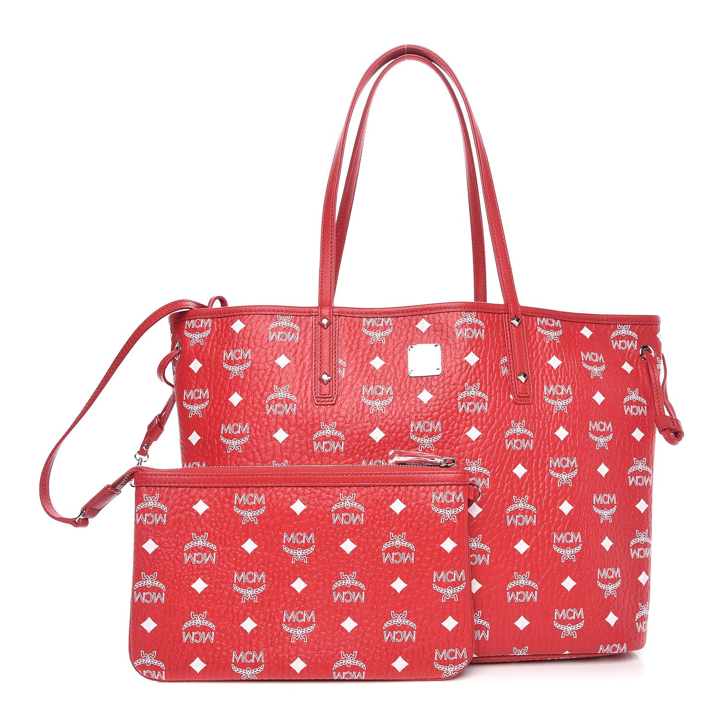 Visetos Medium Liz Reversible Shopper Tote Ruby Red