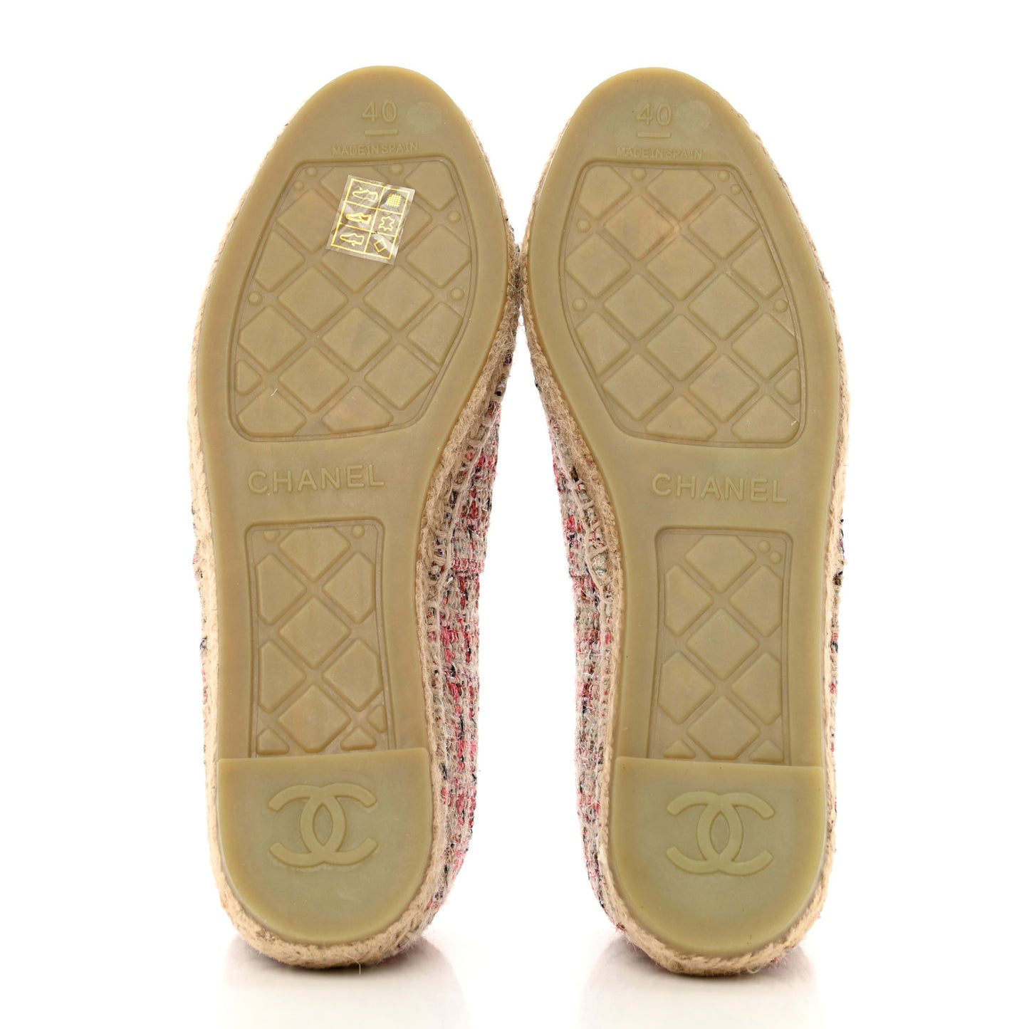 Tweed CC Espadrilles 40 Pink Black