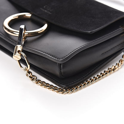Chloe Suede Calfskin Small Faye Shoulder Bag Black 9 of 10