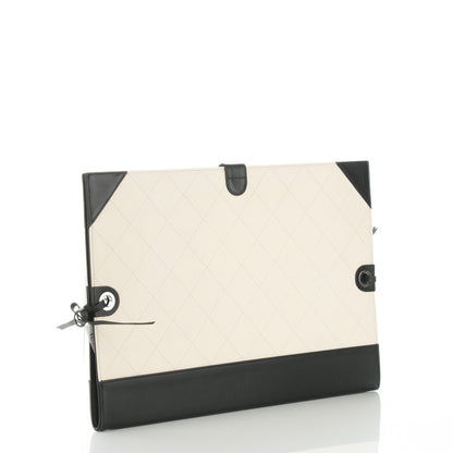Chanel Caviar Stitched Bowtie Drawing Portfolio Dark White Black 3 of 6