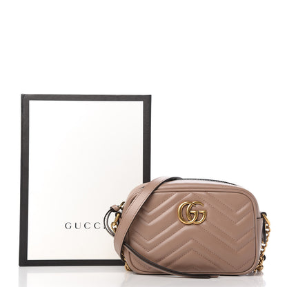 Gucci Calfskin Matelasse Mini GG Marmont Chain Shoulder Bag Porcelain Rose 11 of 11