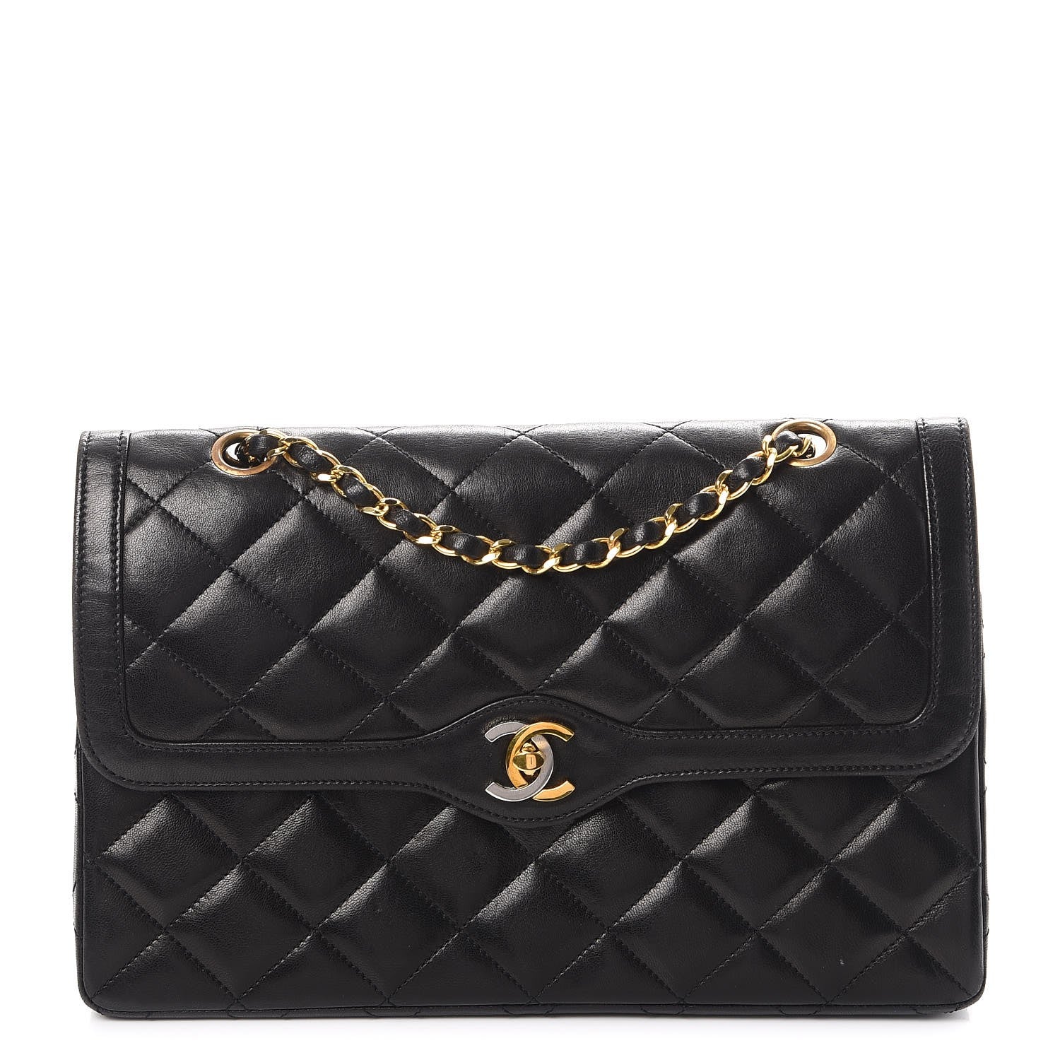 Chanel Lambskin Quilted Medium Double Flap Black 1 of 12