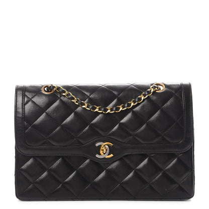 Chanel Lambskin Quilted Medium Double Flap Black 1 of 12