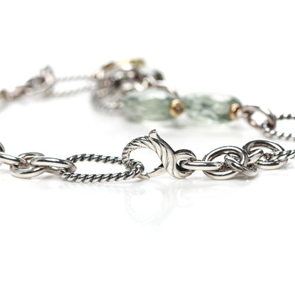 David Yurman Sterling Silver 18K Yellow Gold Prasiolite Lariat Necklace 4 of 6