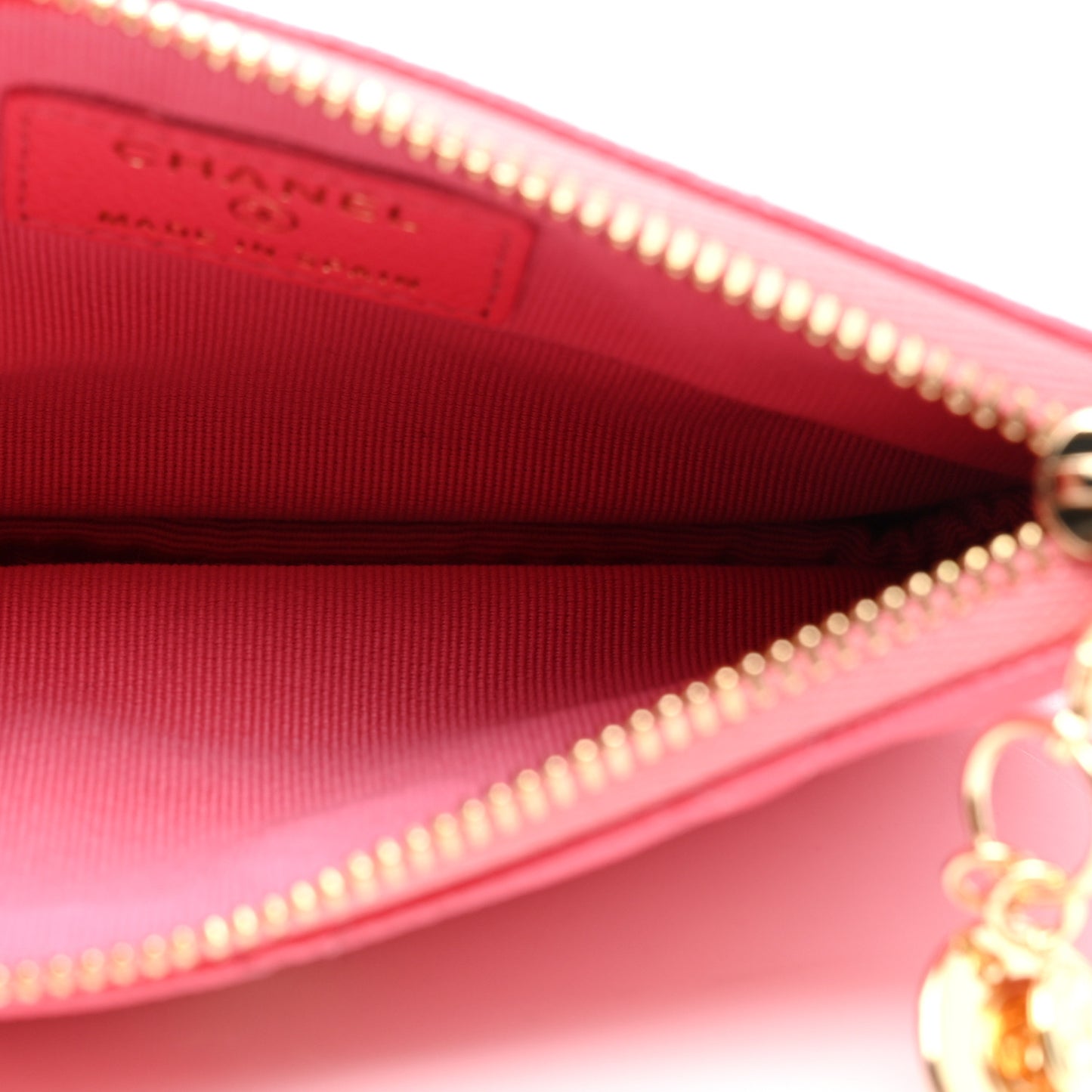 Caviar Quilted Small Cosmetic Case Pink