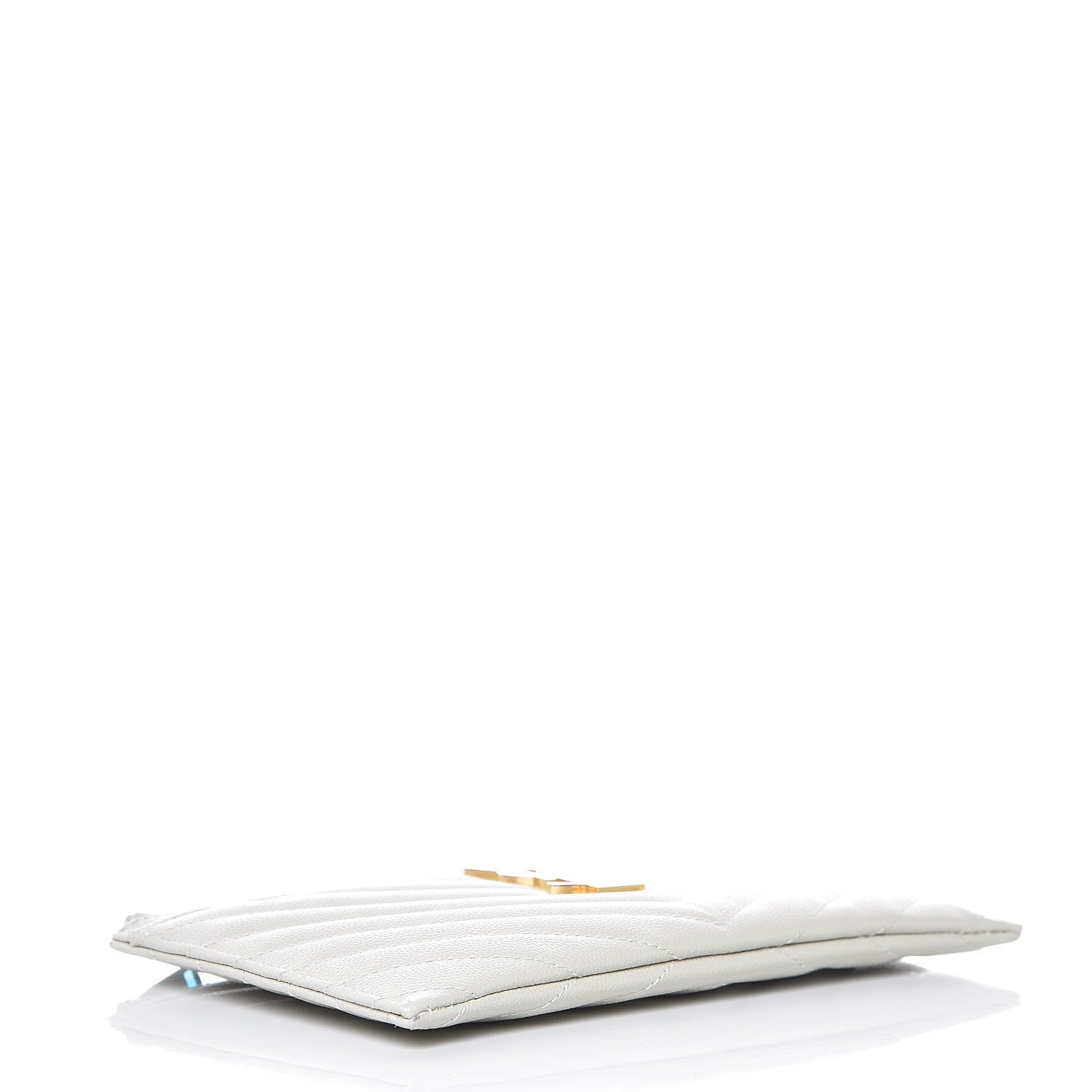 Saint Laurent Grain De Poudre Chevron Monogram Bill Pouch Crema Soft 4 of 8