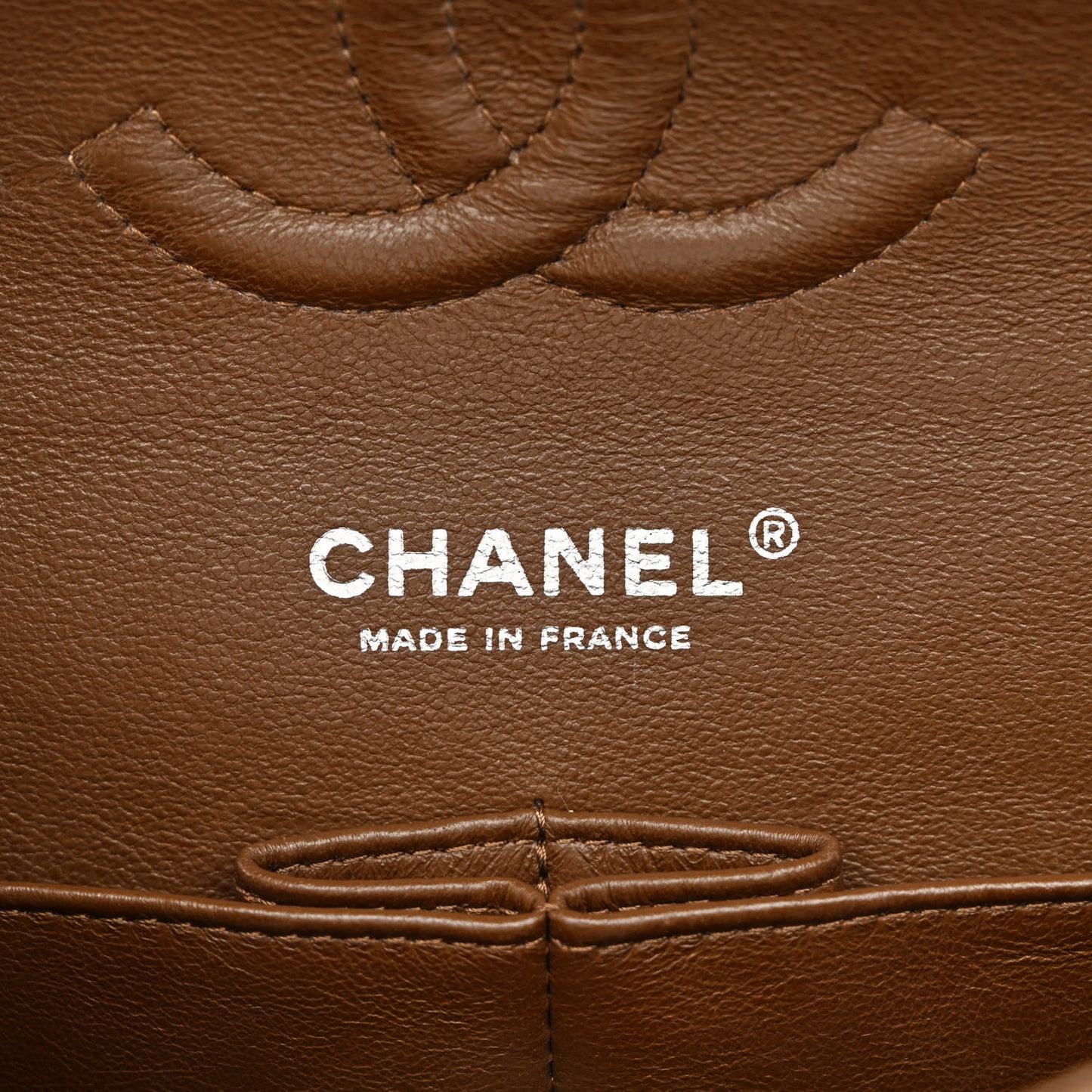 Caviar Quilted Medium Double Flap Brown