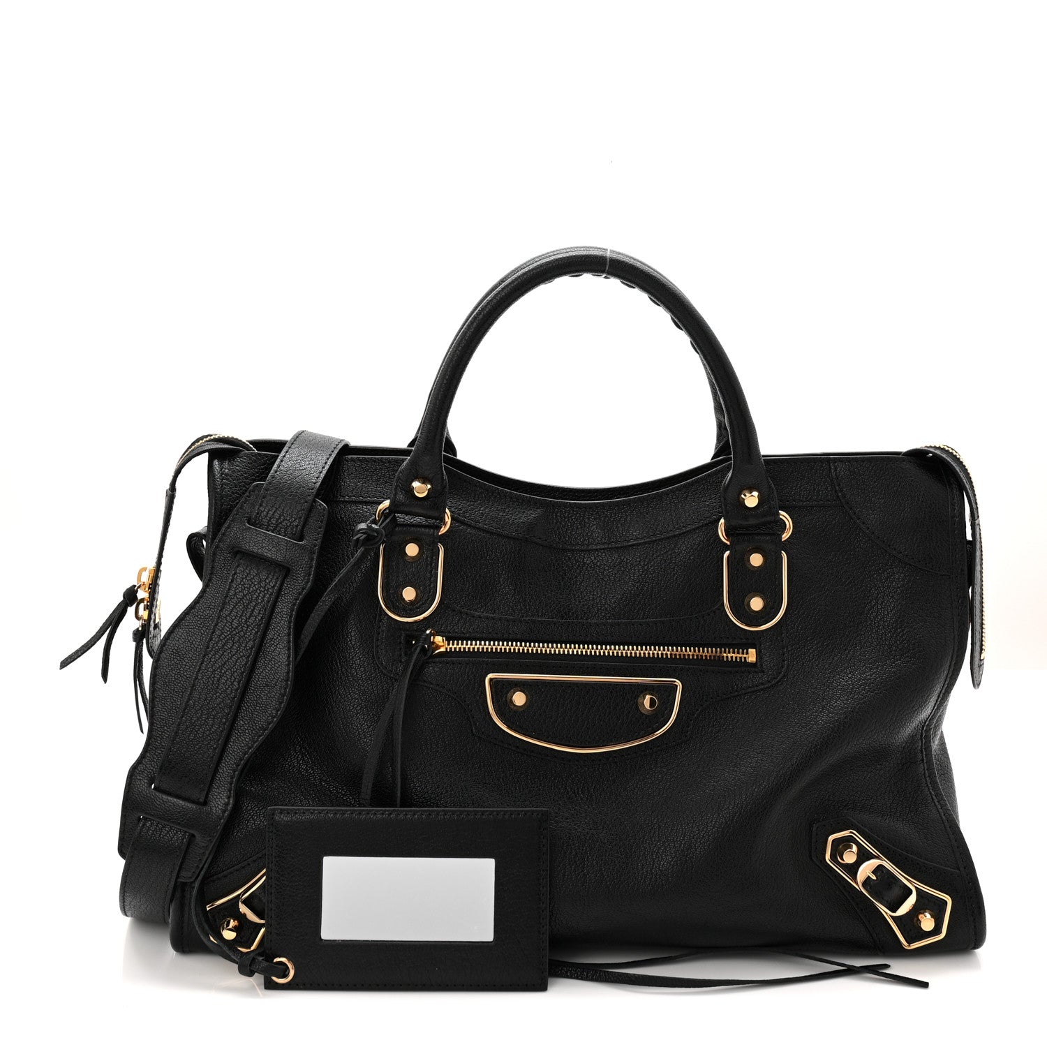 Balenciaga Chevre Gold Metallic Edge Hardware City Black 3 of 11