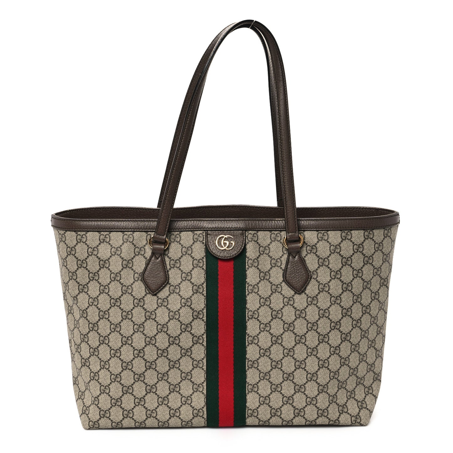 GG Supreme Monogram Medium Ophidia Shopping Tote Brown