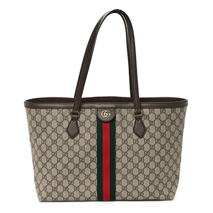 Gucci GG Supreme Monogram Medium Ophidia Shopping Tote Brown 1 of 12