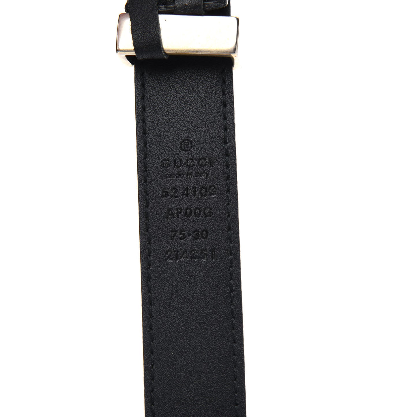 Moon Calfskin Torchon Double G 25mm Belt 75 30 Black