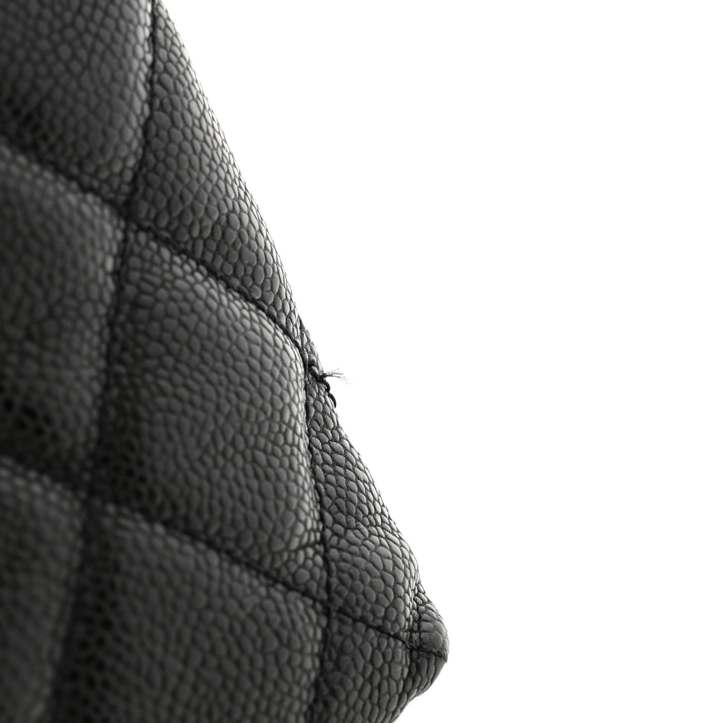 Caviar Quilted Flap Shoulder Bag Black
