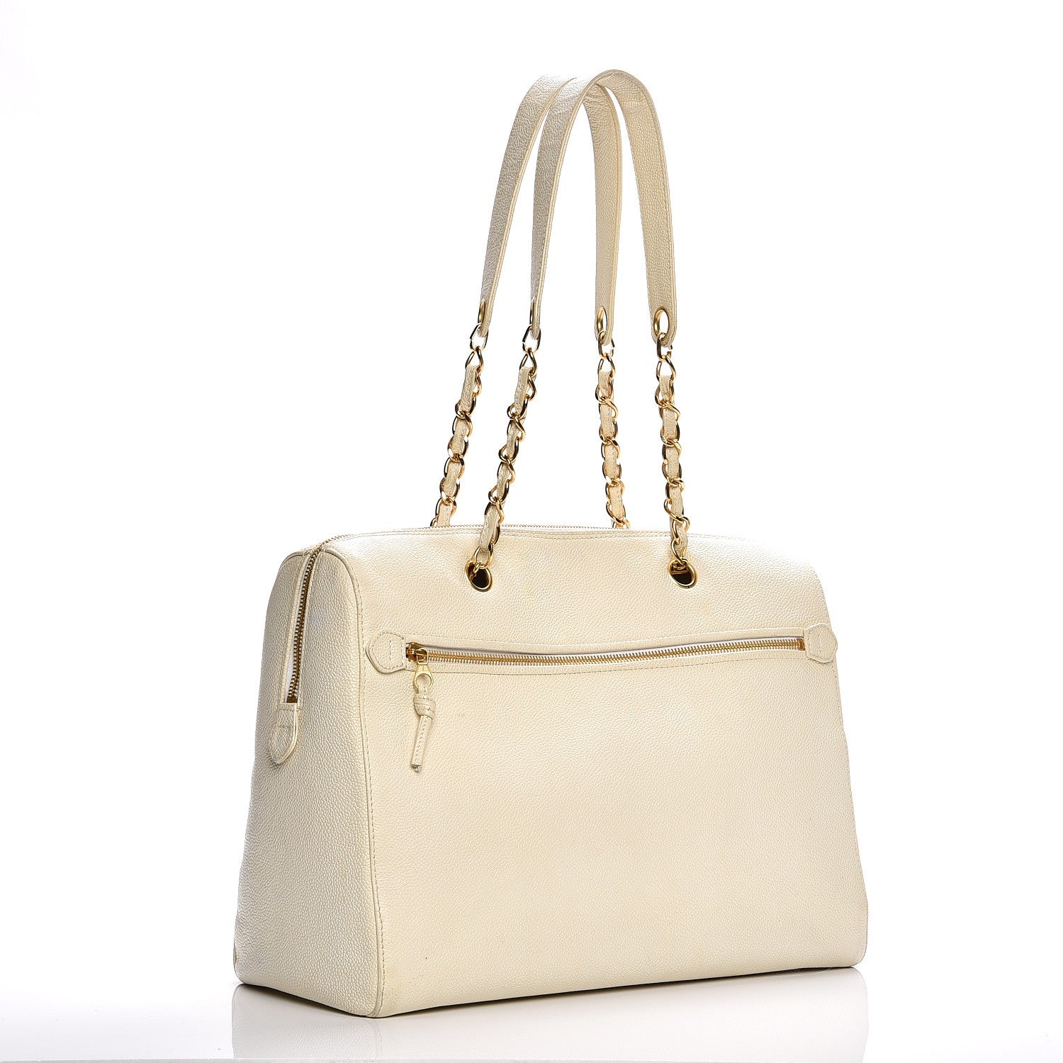 Chanel Caviar Large CC Shoulder Bag Ivory 3 of 21