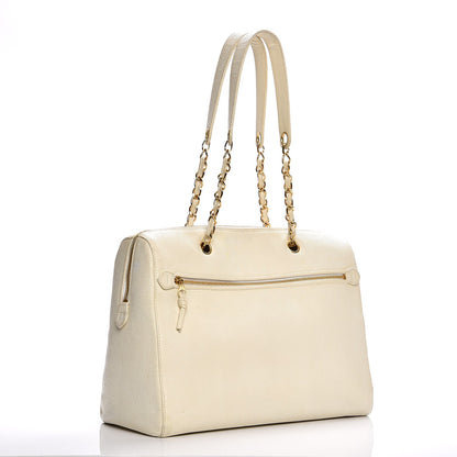 Chanel Caviar Large CC Shoulder Bag Ivory 3 of 21