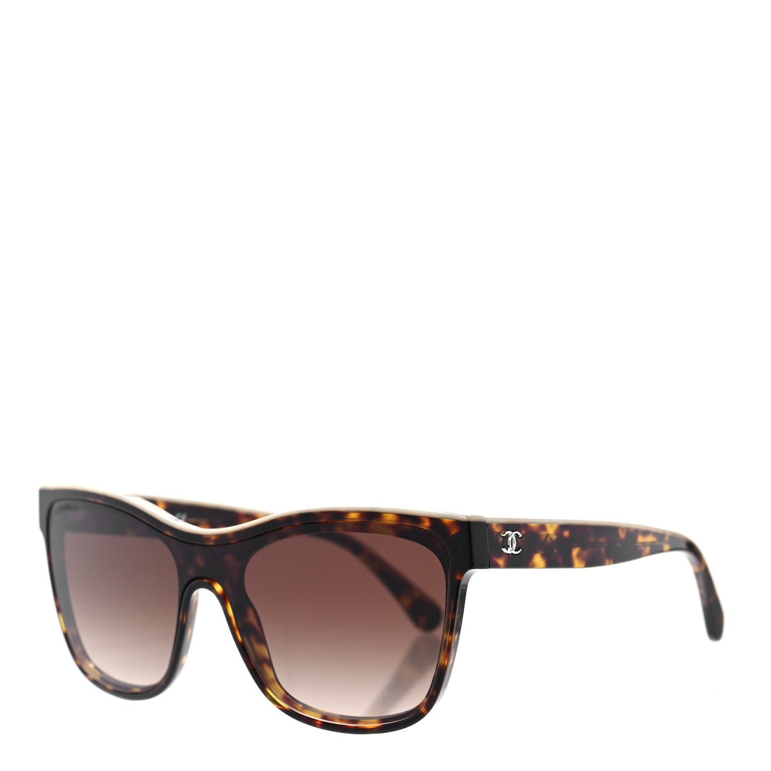 Chanel Acetate Logo Shield Sunglasses 5418 Tortoise 1 of 6